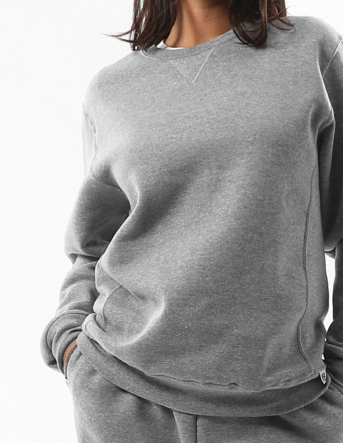 Men Russell Athletic Unisex Dri Crew Neck Sweaters Grey | PAGXHQ562