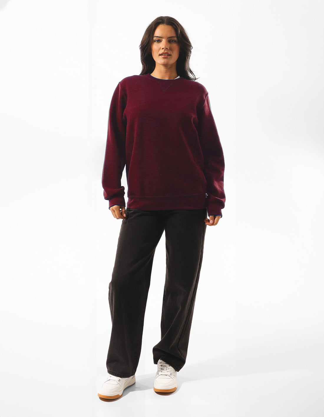 Men Russell Athletic Unisex Dri Crew Neck Sweaters Burgundy | BZOYTG756