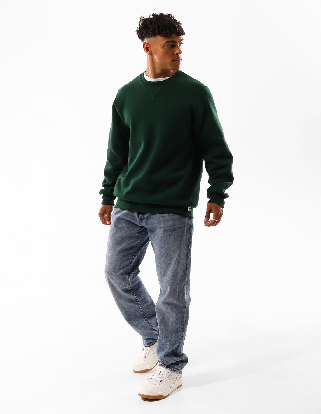 Men Russell Athletic Unisex Dri Crew Neck Sweaters Dark Green | JURWTX391