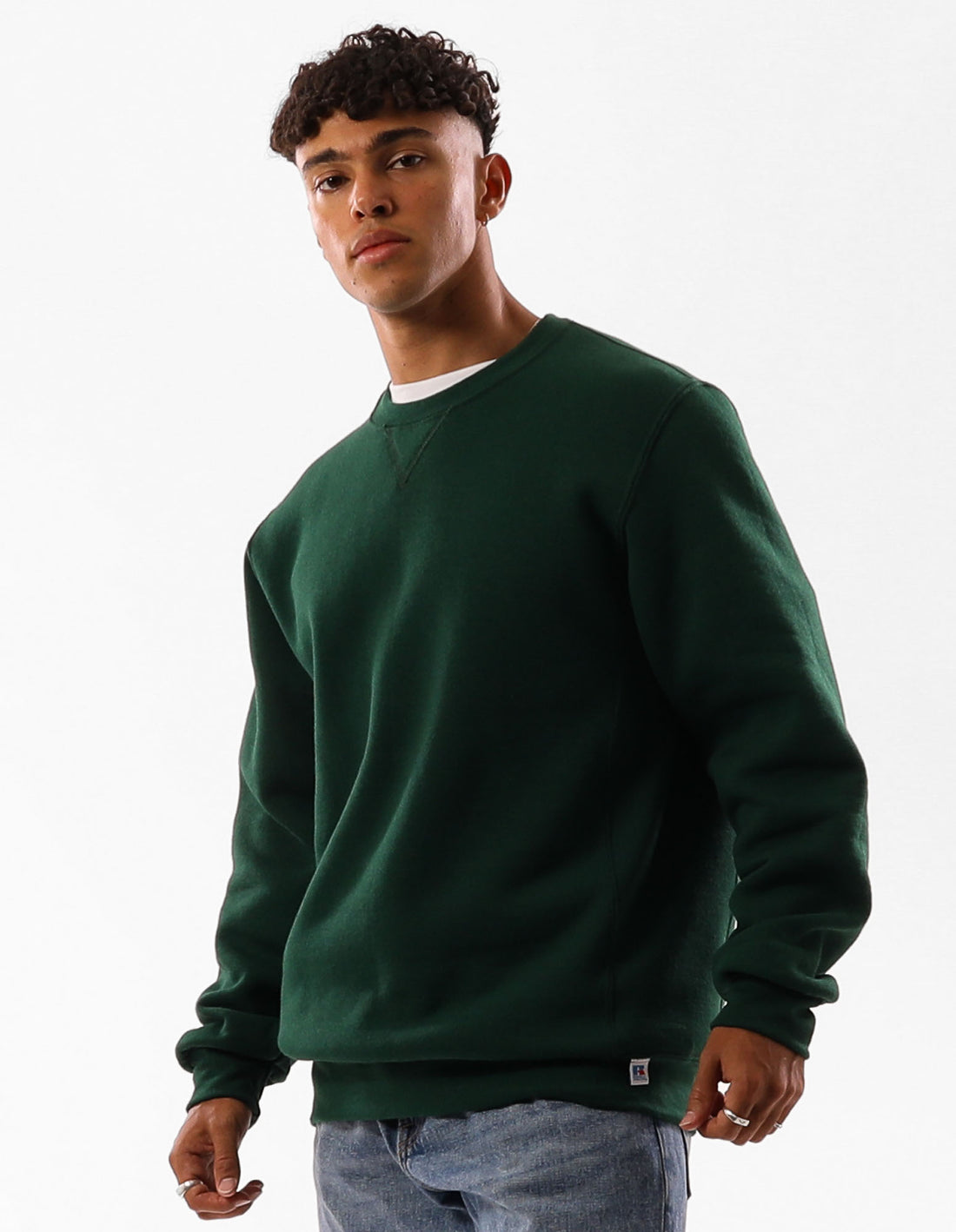 Men Russell Athletic Unisex Dri Crew Neck Sweaters Dark Green | JURWTX391