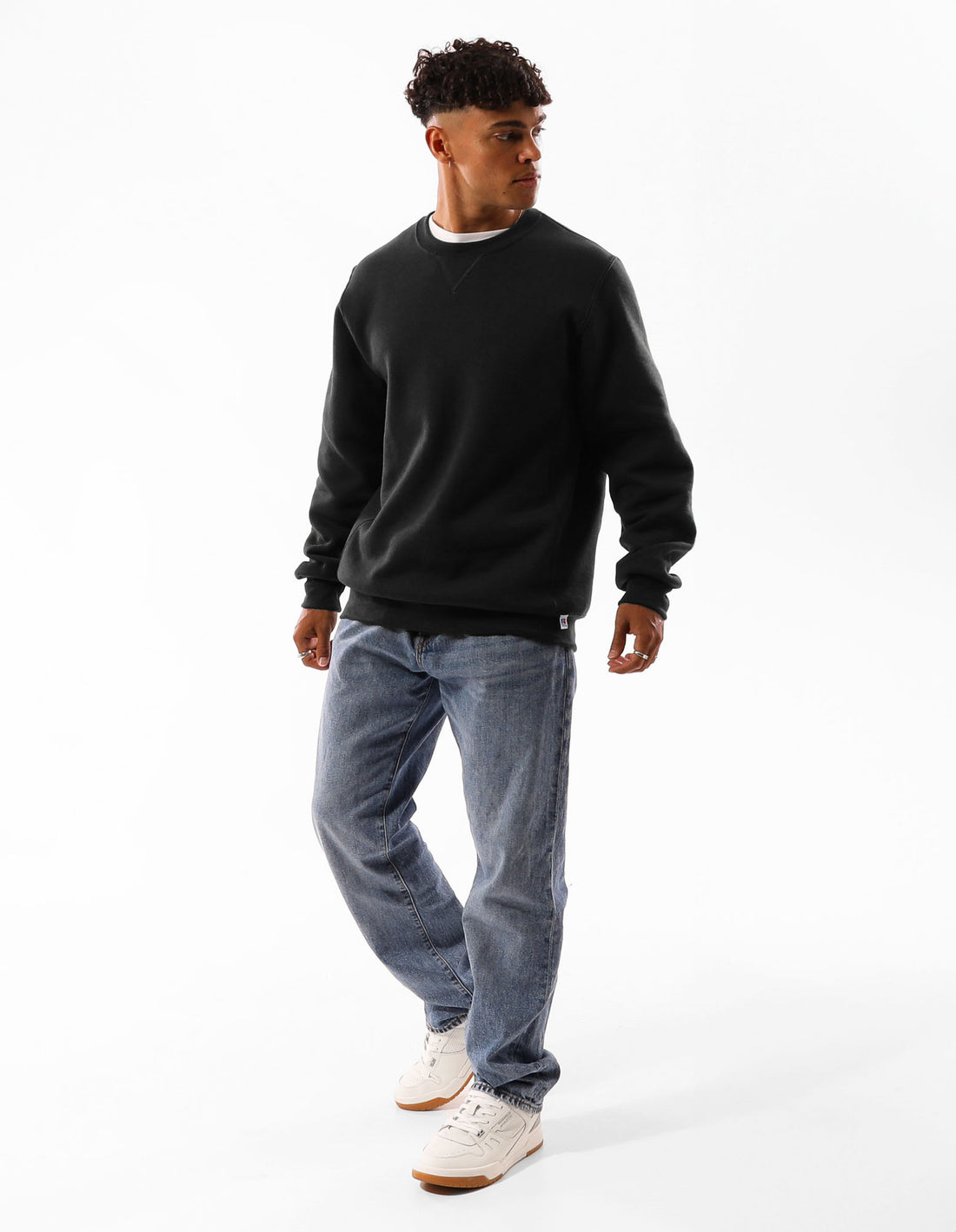 Men Russell Athletic Unisex Dri Crew Neck Sweaters Black | AHCDGT073