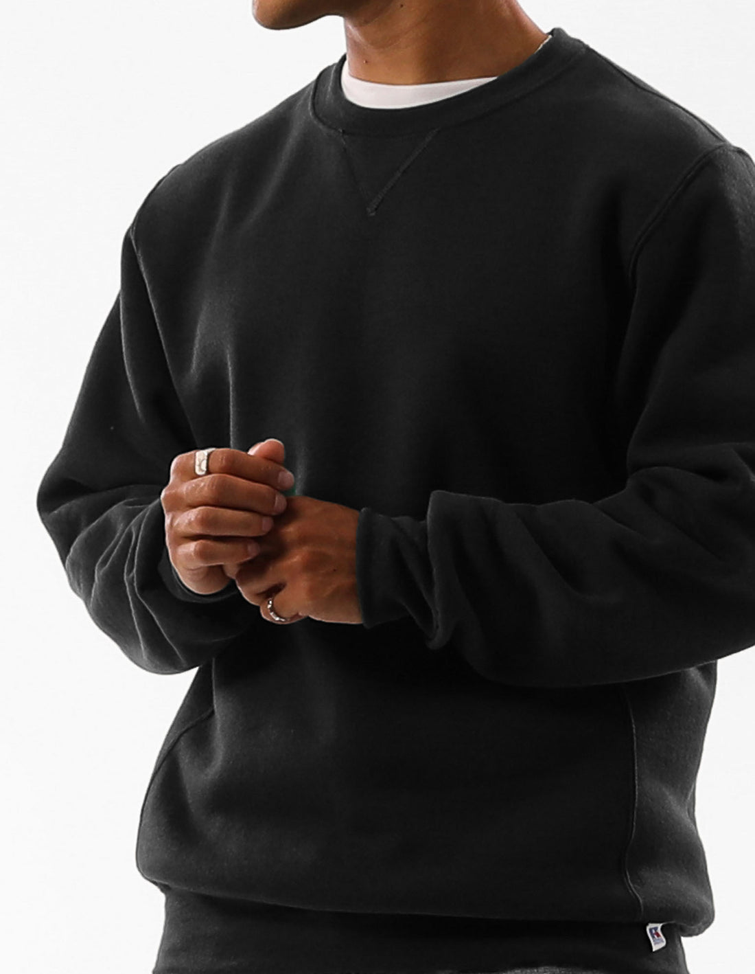 Men Russell Athletic Unisex Dri Crew Neck Sweaters Black | AHCDGT073