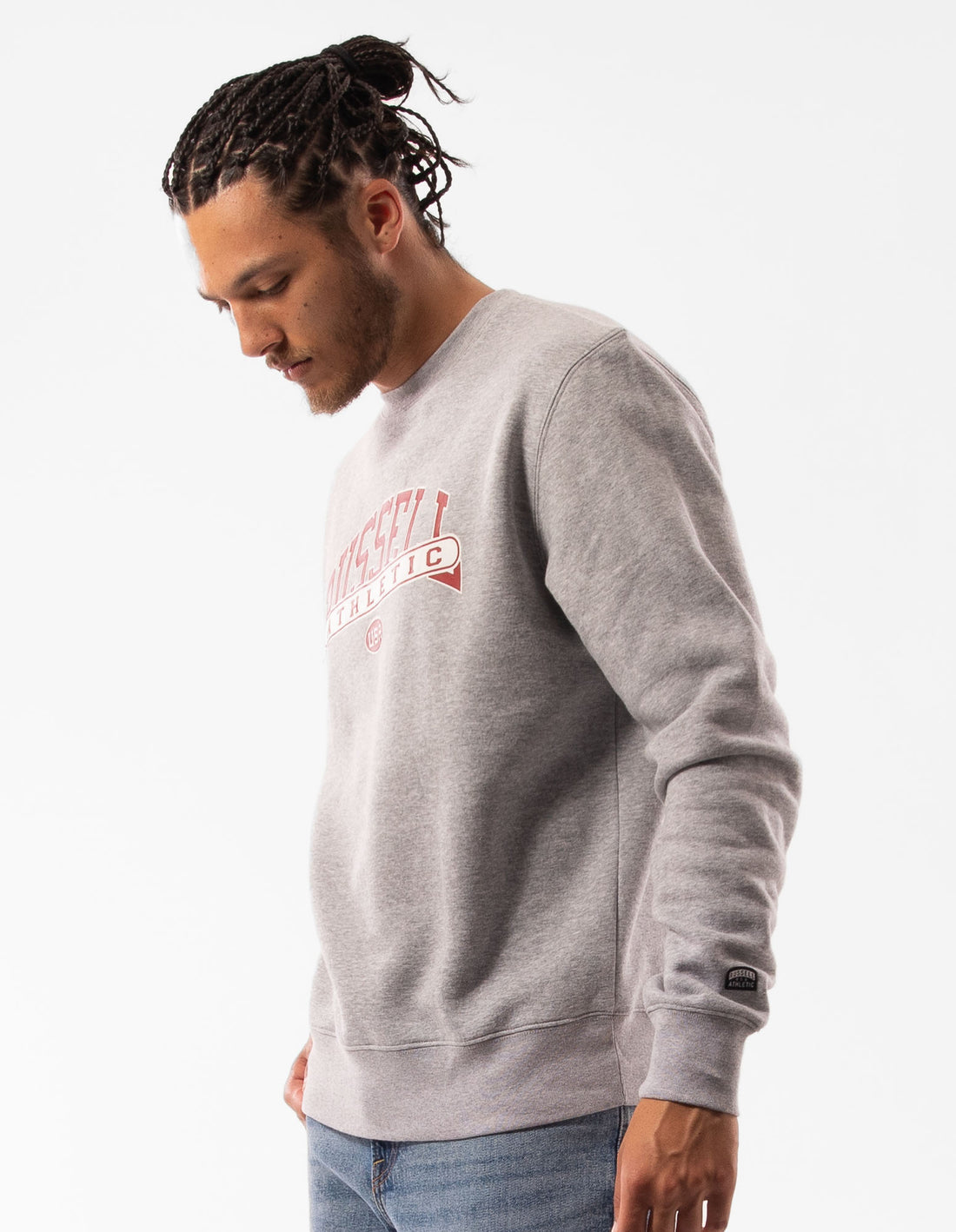 Men Russell Athletic Vortex Crew Neck Sweaters Grey | WTCAMF318