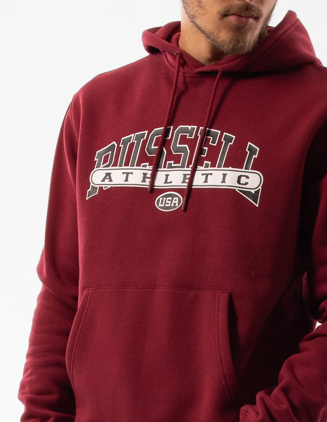 Men Russell Athletic Vortex Hoodie Burgundy | NHGESC024