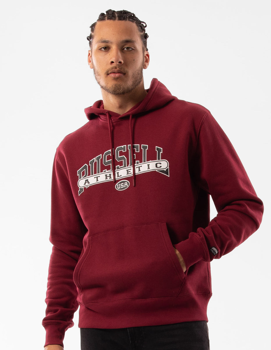 Men Russell Athletic Vortex Hoodie Burgundy | NHGESC024