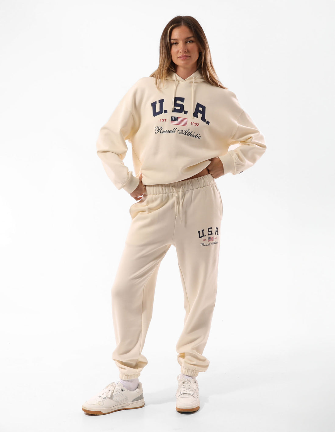 Women Russell Athletic 1902 Baggy Track pants Beige | LMTVHY843