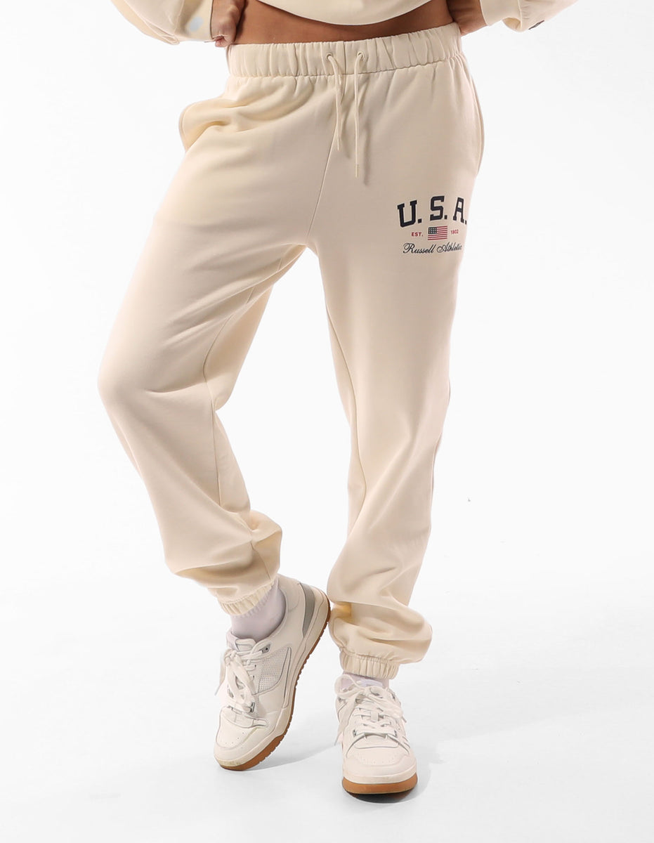 Women Russell Athletic 1902 Baggy Track pants Beige | LMTVHY843