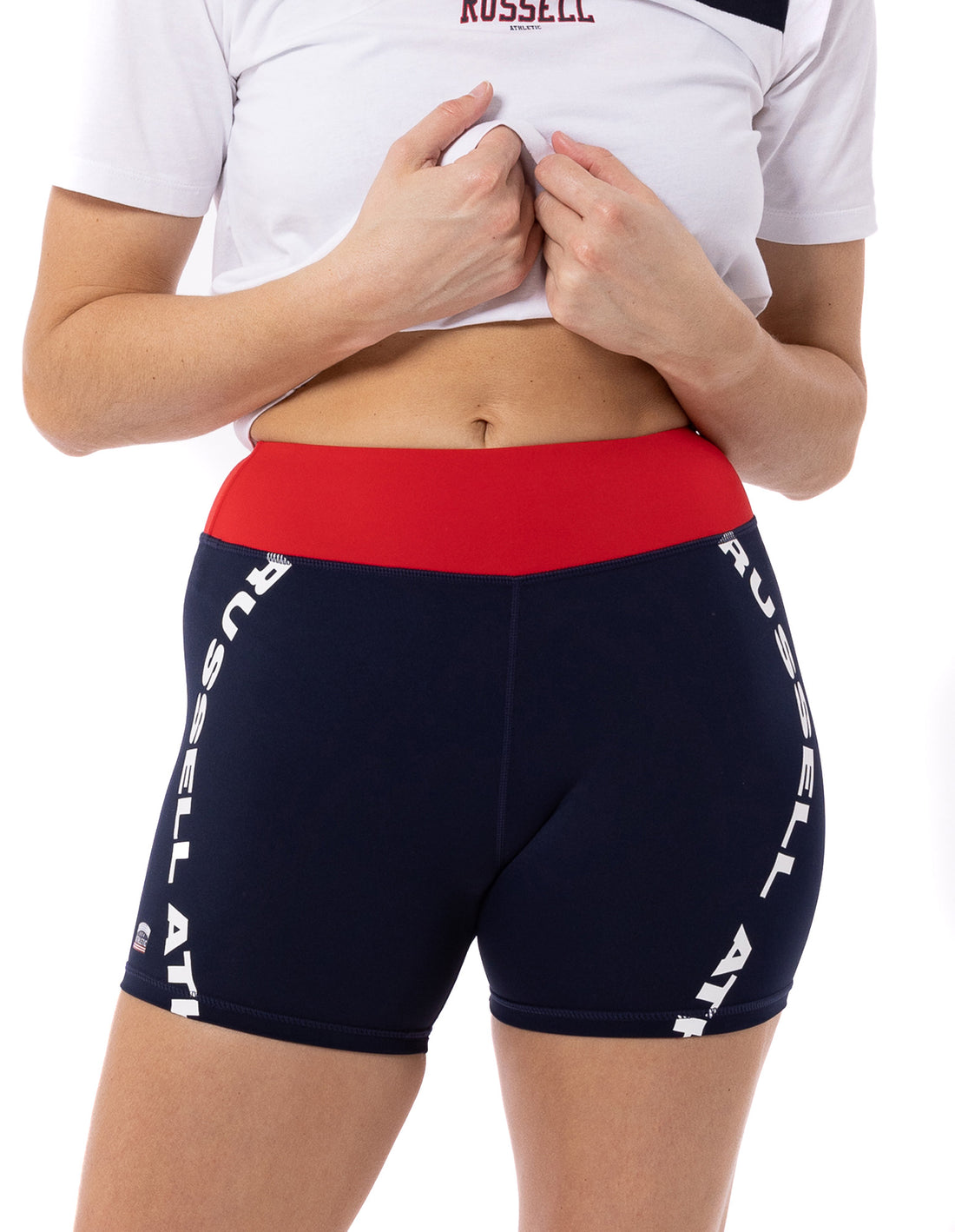 Women Russell Athletic Americana Mini Bike Shorts Navy | SJPZKF025