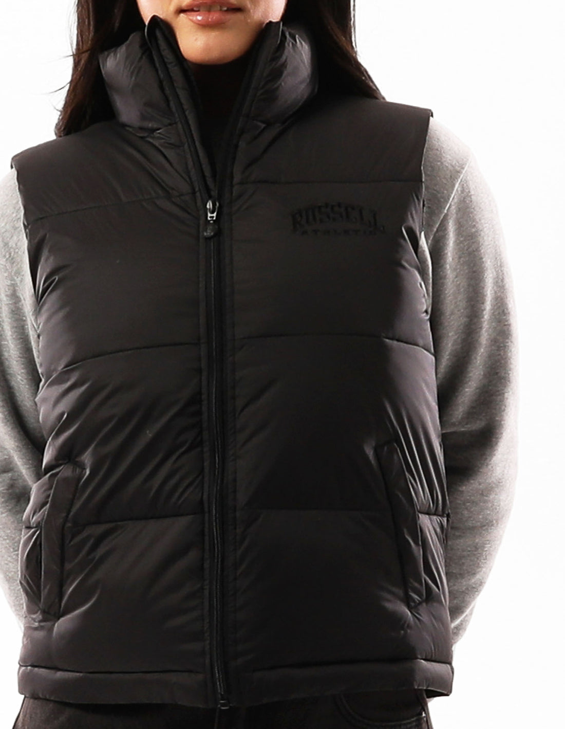 Women Russell Athletic Arlington Vest Jackets Black | OJAGYK350