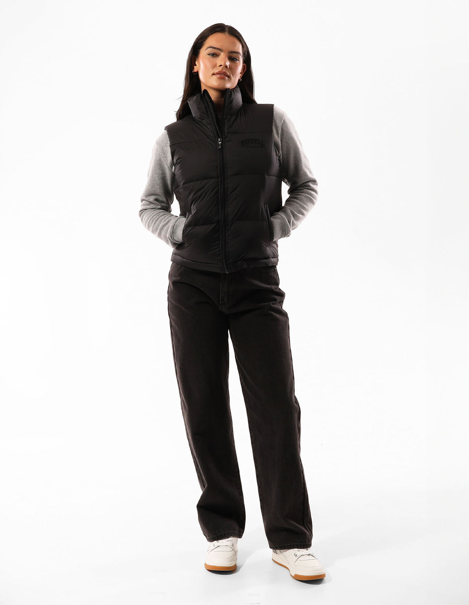 Women Russell Athletic Arlington Vest Jackets Black | OJAGYK350