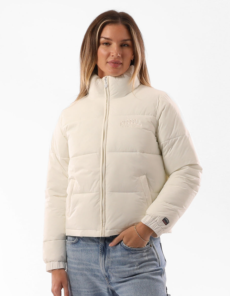 Women Russell Athletic Belle Cropped Jackets Beige | AICYNZ569