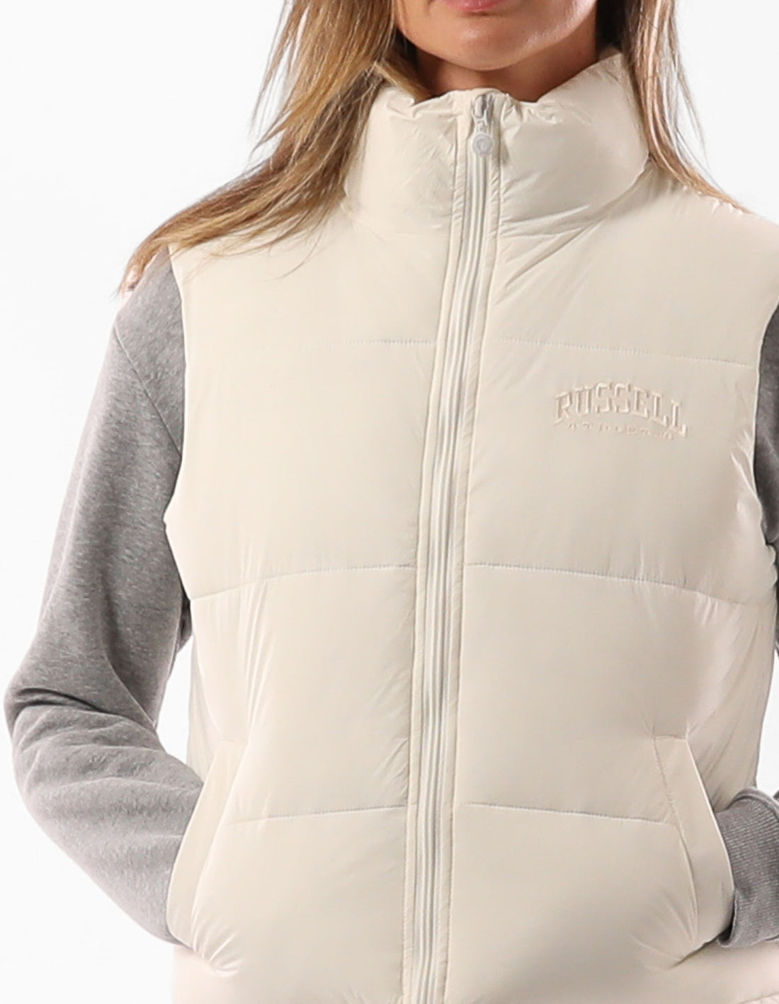 Women Russell Athletic Belle Vest Jackets Beige | JZNQCM139