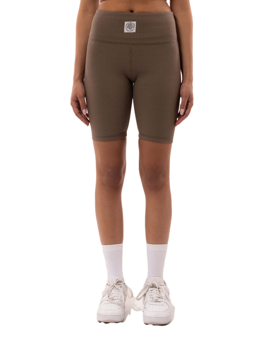 Women Russell Athletic Deja Vu Ribbed Bike Shorts Beige | GMPIUR709