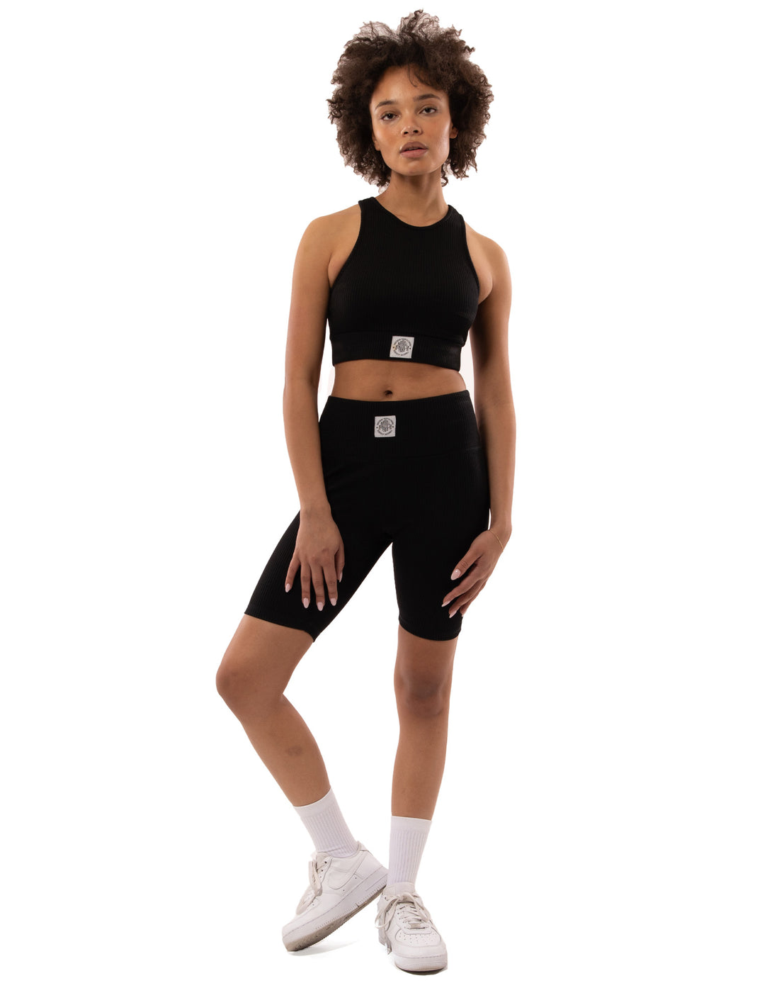 Women Russell Athletic Deja Vu Ribbed Crop Tanks Black | WZJTFY210