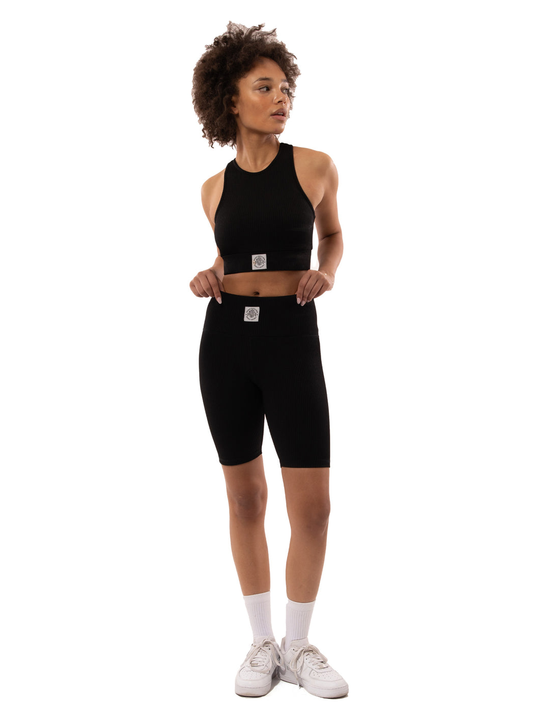 Women Russell Athletic Deja Vu Ribbed Crop Tanks Black | WZJTFY210