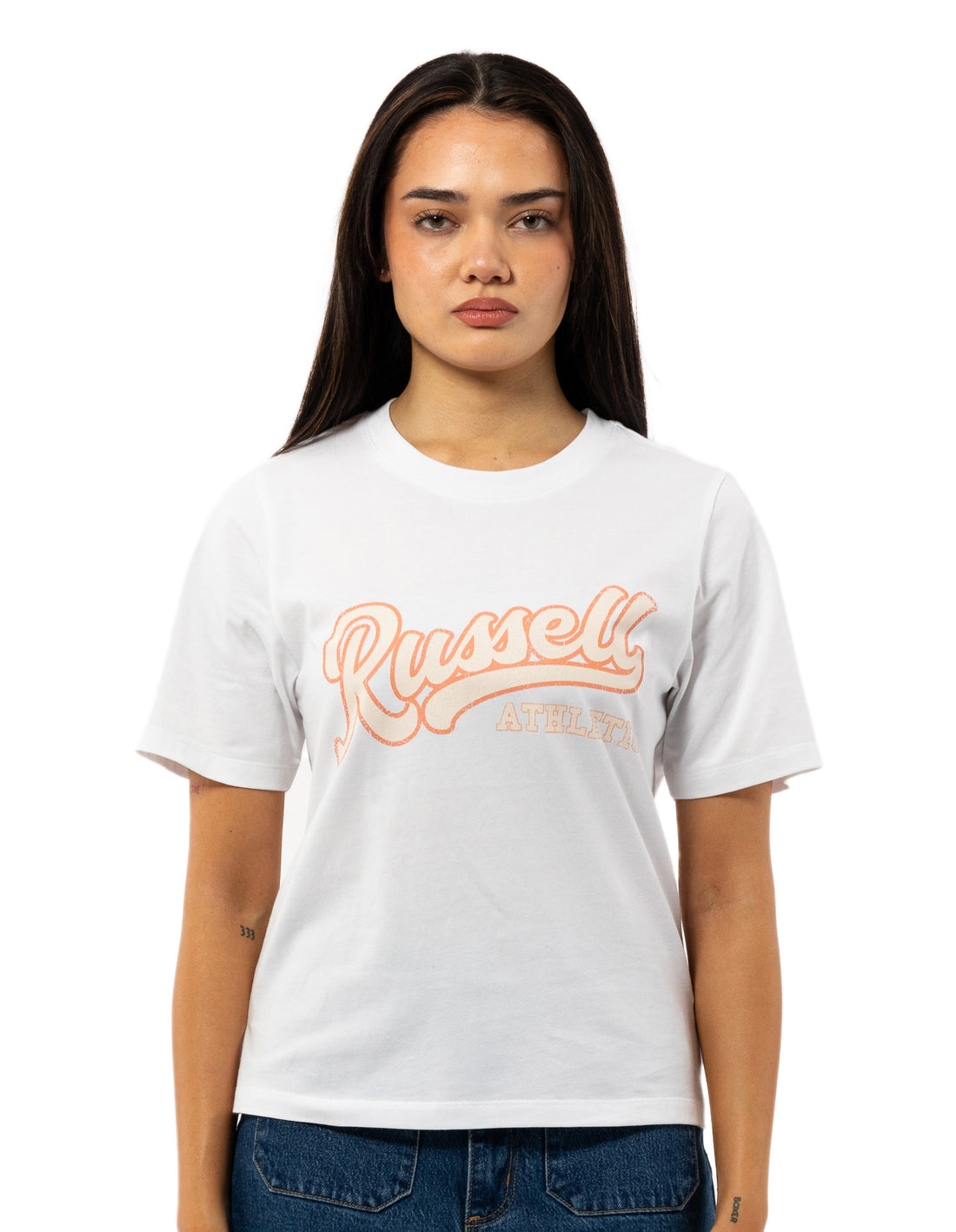 Women Russell Athletic Groupie T Shirts White | BFNEYM934