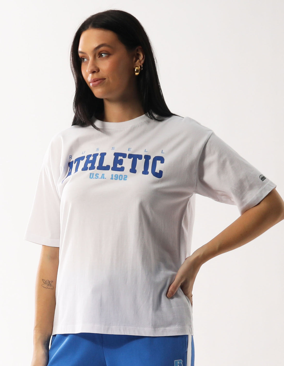 Women Russell Athletic Halston Oversize T Shirts White | GXOFYV842