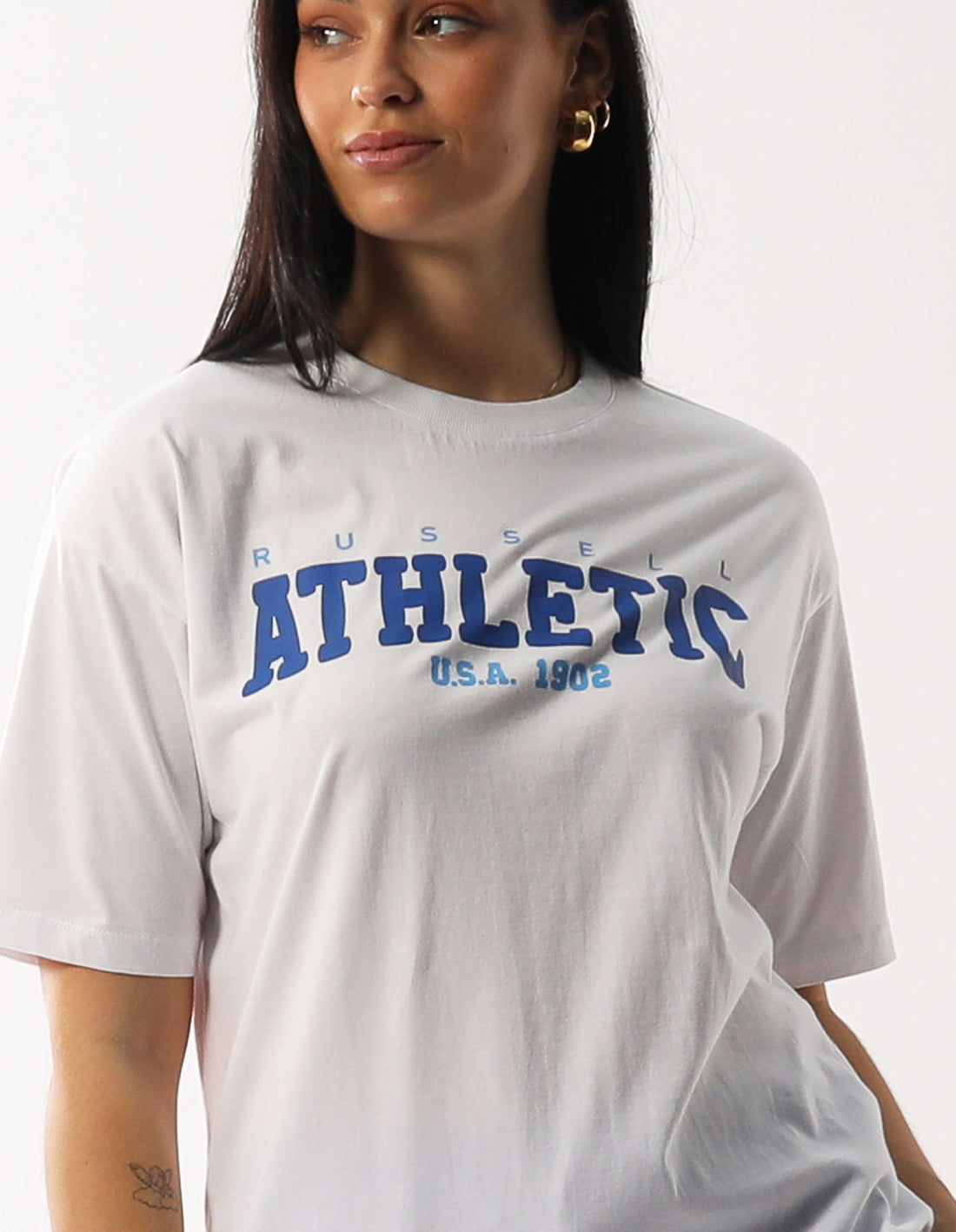 Women Russell Athletic Halston Oversize T Shirts White | GXOFYV842