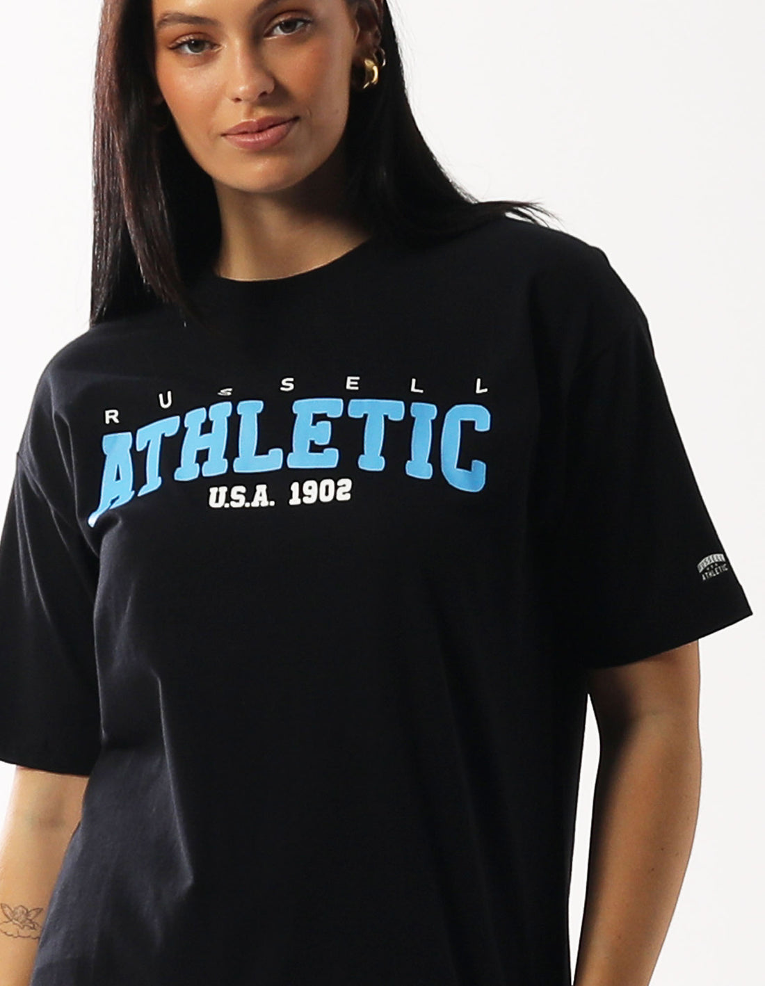 Women Russell Athletic Halston Oversize T Shirts Black | XHPRYD702