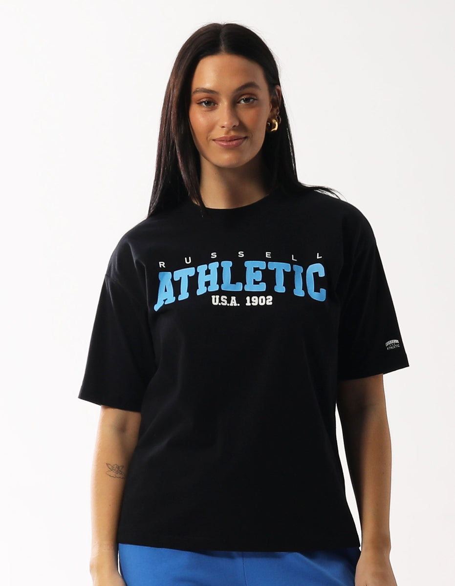 Women Russell Athletic Halston Oversize T Shirts Black | XHPRYD702