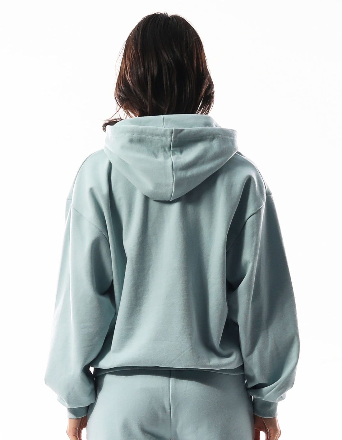 Women Russell Athletic Inlay Logo Unbrushed Hoodie Turquoise | JPRVBG698