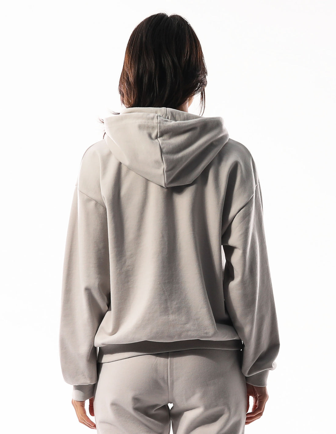 Women Russell Athletic Inlay Logo Unbrushed Hoodie Light Grey | EALRGD276