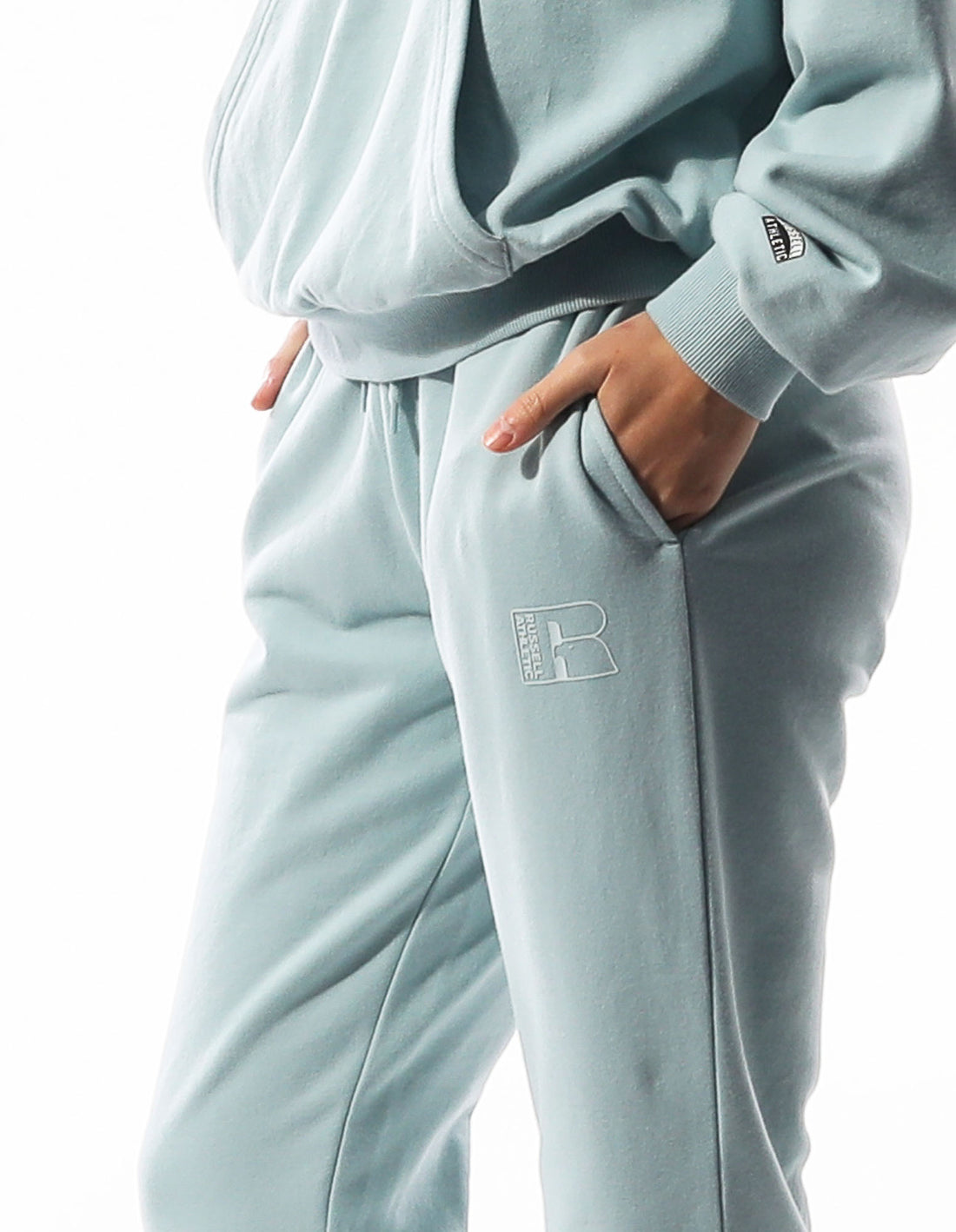 Women Russell Athletic Inlay Logo Unbrushed Track pants Turquoise | JUDWAZ714