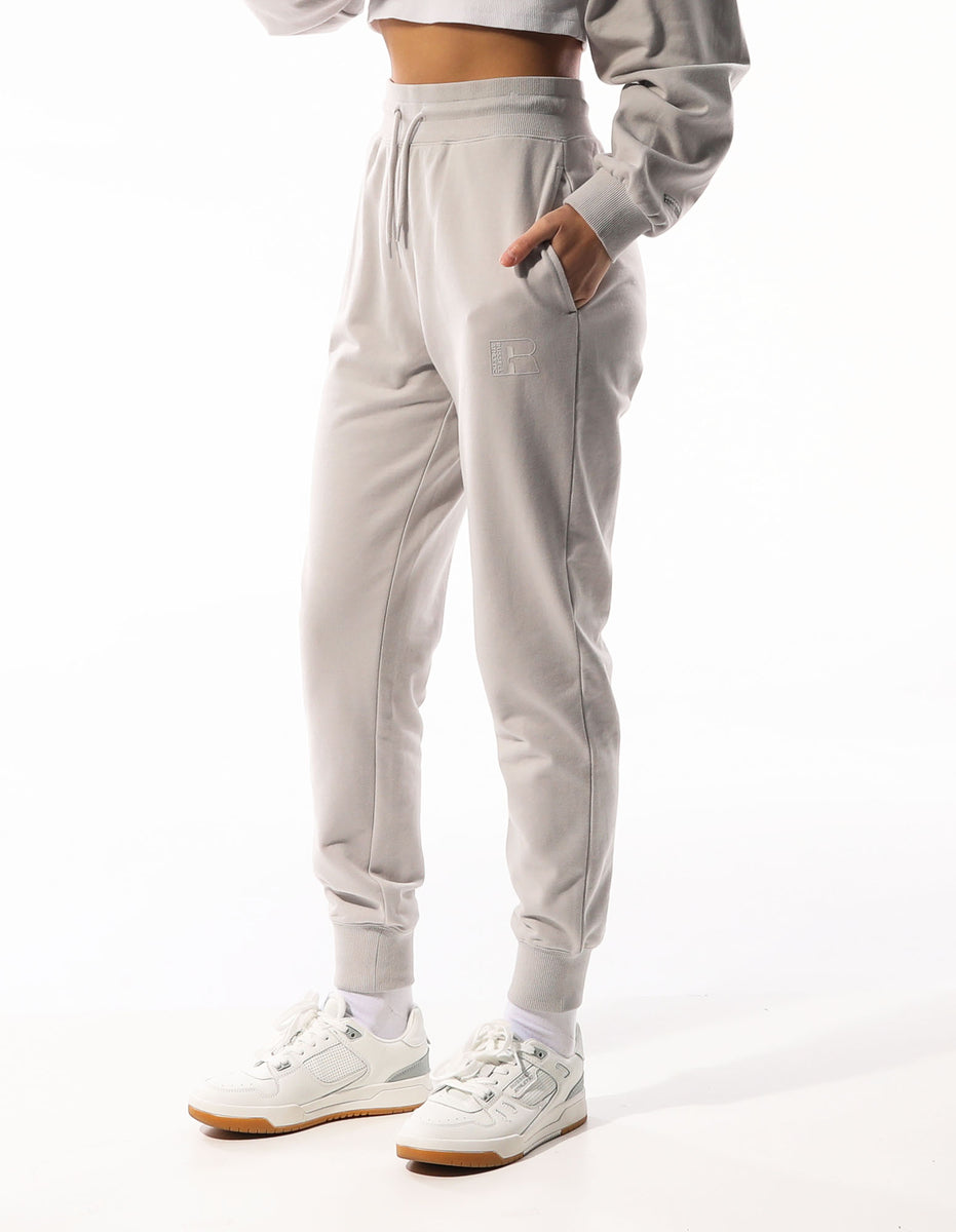 Women Russell Athletic Inlay Logo Unbrushed Track pants Beige | ANFYBD378