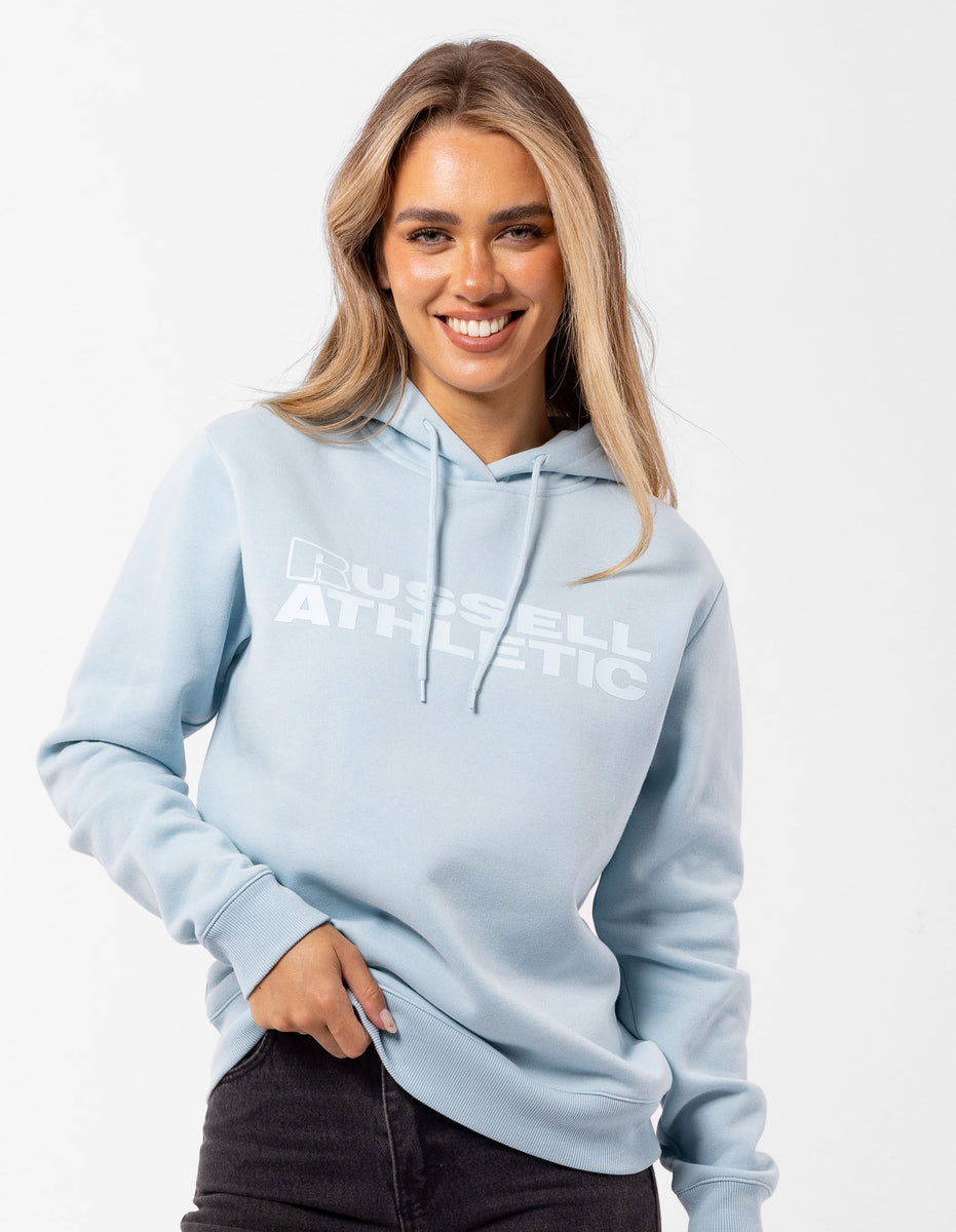 Women Russell Athletic Modern Tonal Hoodie Light Blue | NPOIXY159