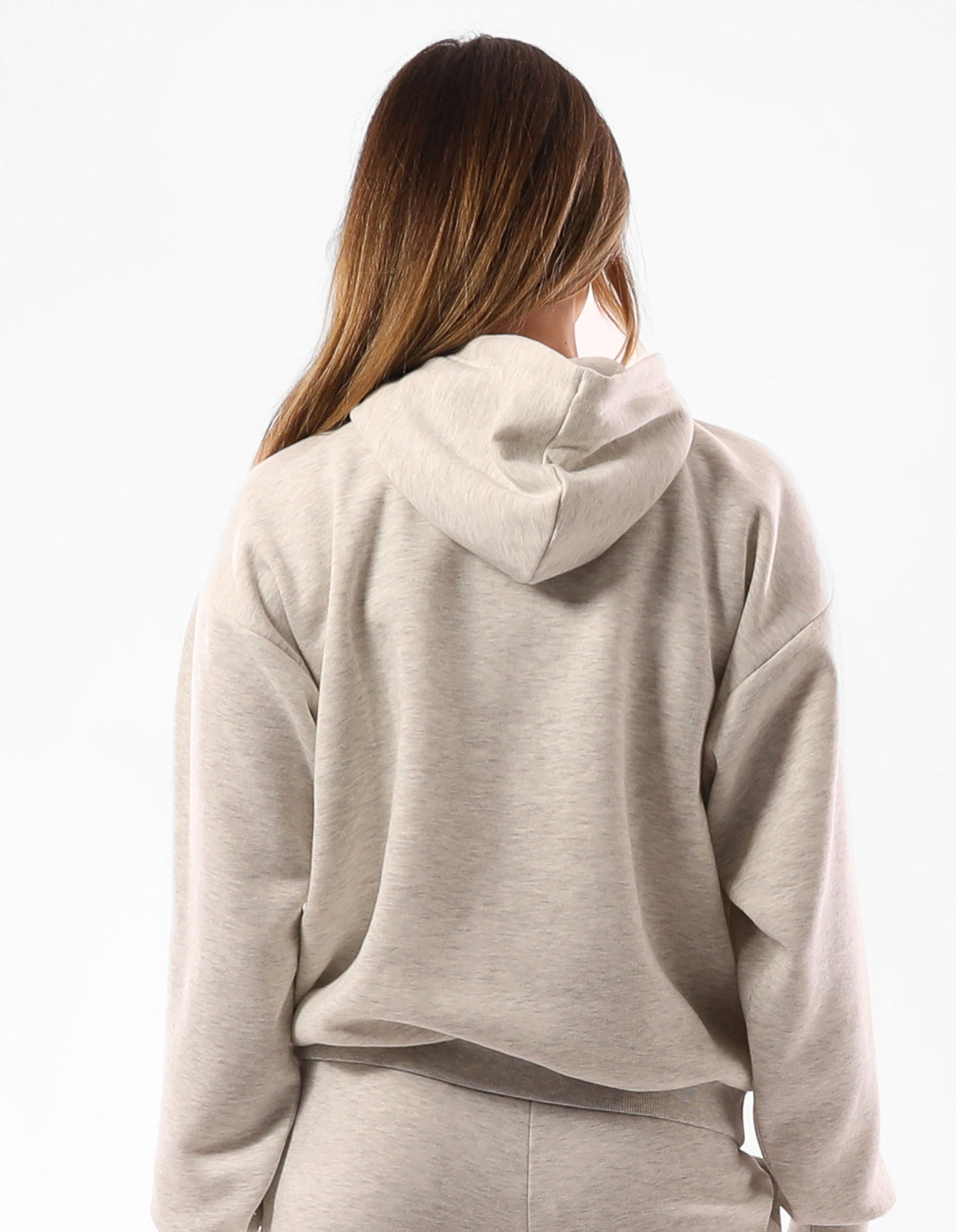 Women Russell Athletic Original Inlay Logo Hoodie Beige | ESLVCH695