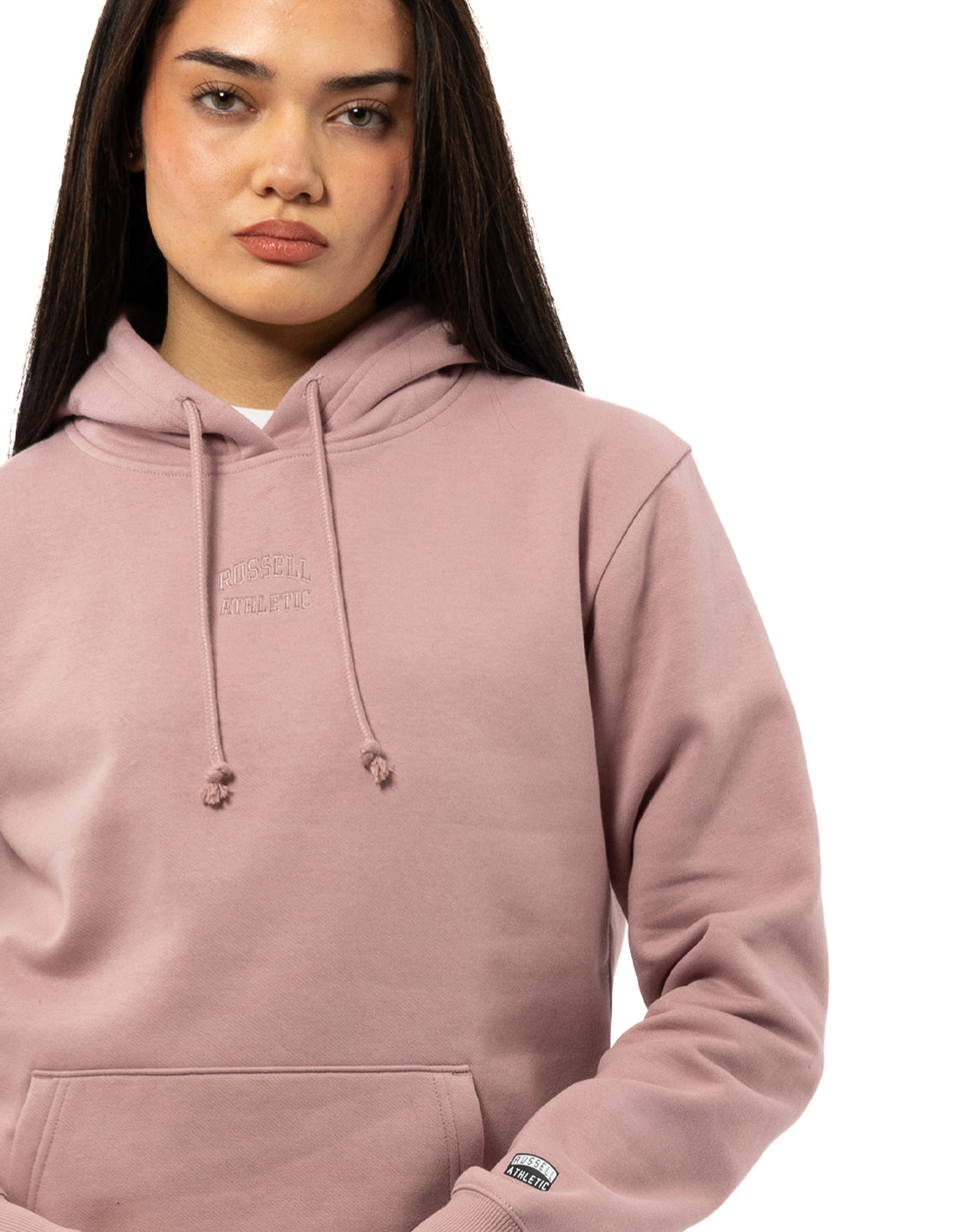 Women Russell Athletic Originals Embriodered Hoodie Rose | LMSHBI692