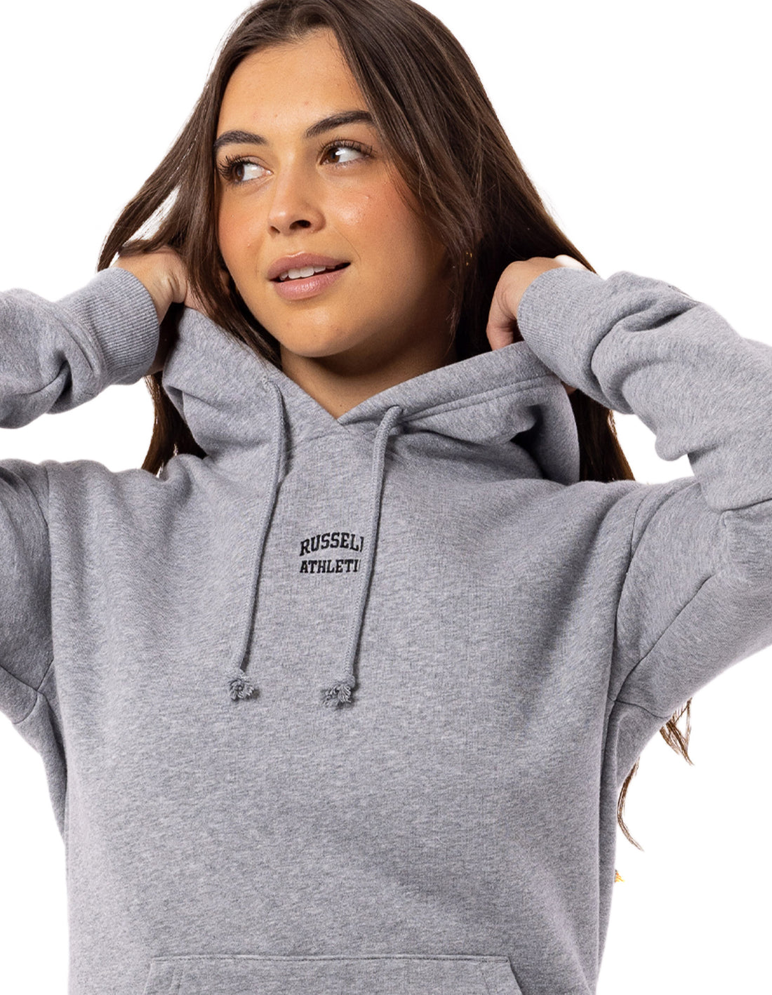 Women Russell Athletic Originals Embriodered Hoodie Grey | VMJYRB645