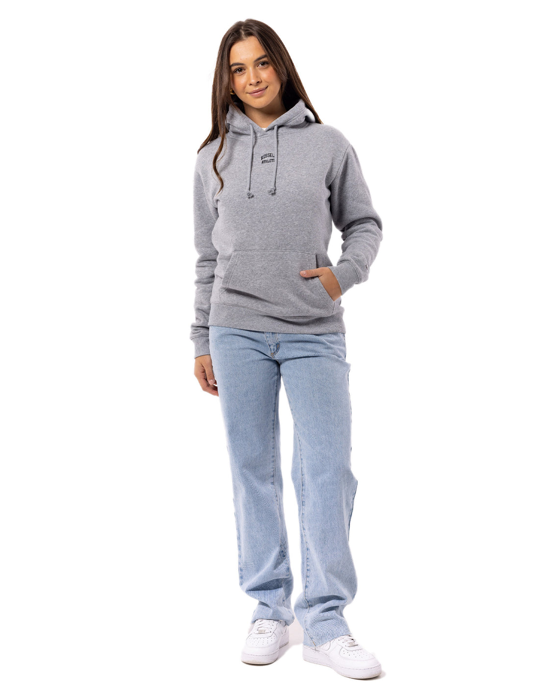 Women Russell Athletic Originals Embriodered Hoodie Grey | VMJYRB645