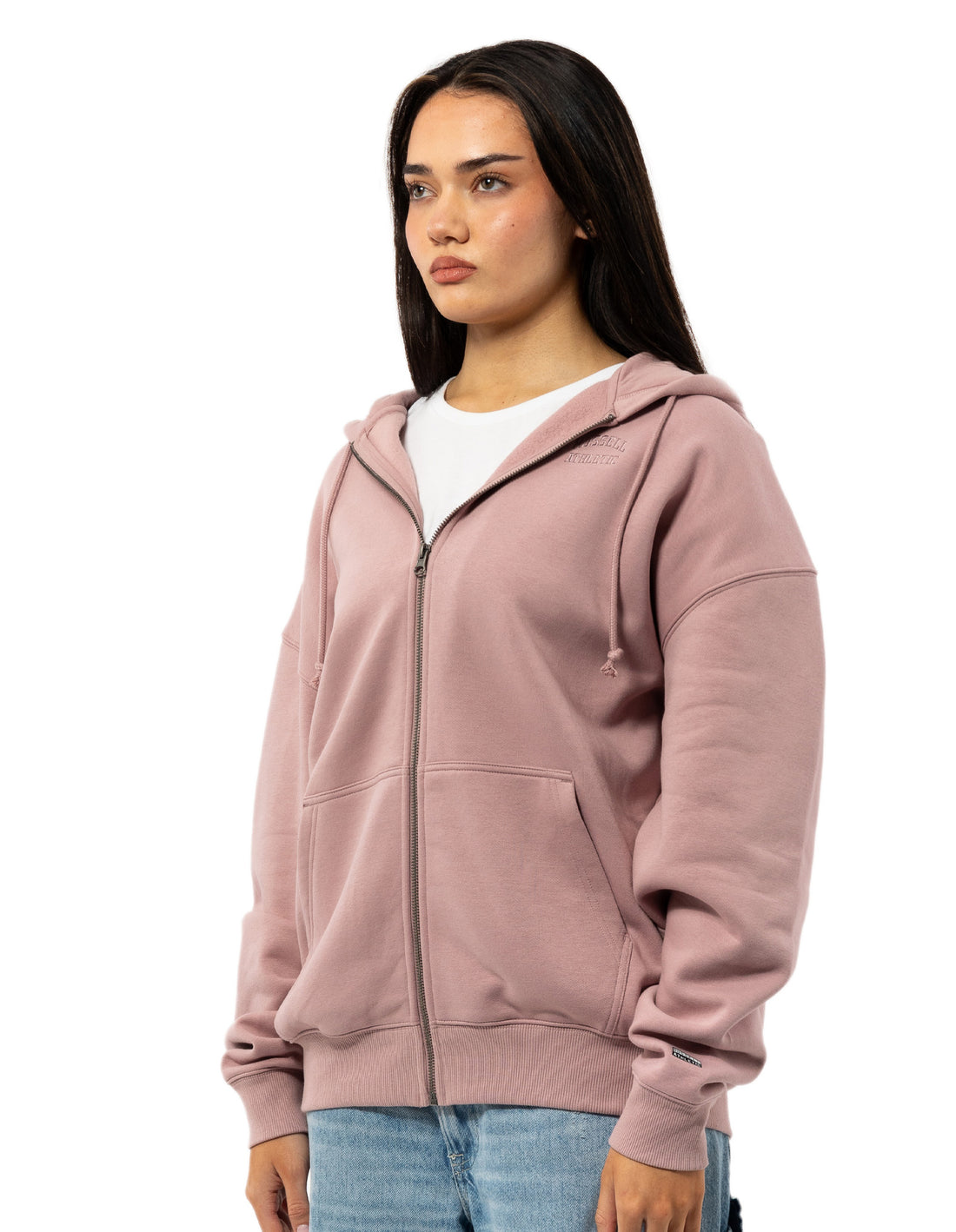 Women Russell Athletic Originals Embroidered Zip Through Hoodie Rose | DQKNXZ285