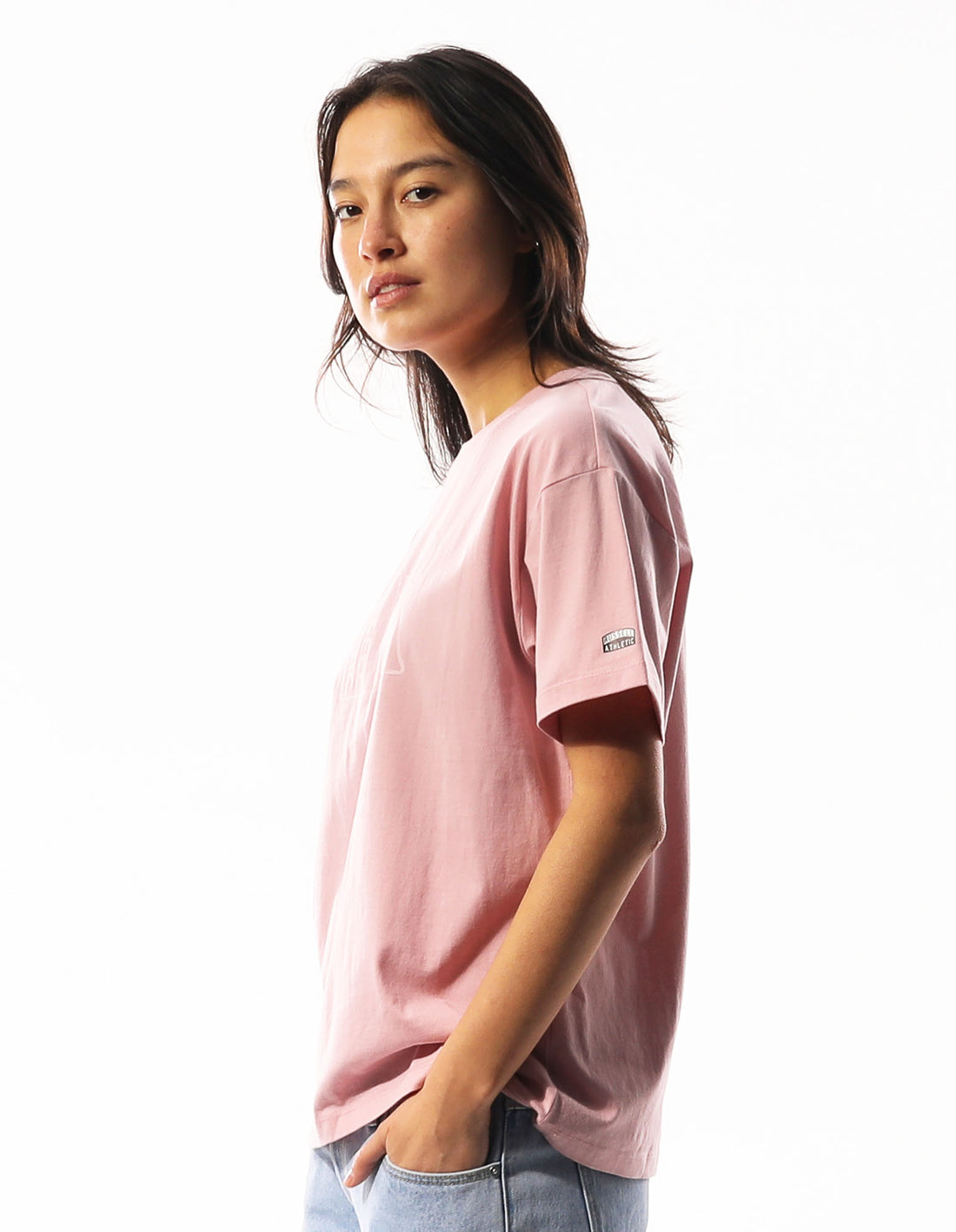 Women Russell Athletic Originals Inlay Logo T Shirts Rose Pink | OYUIPV084