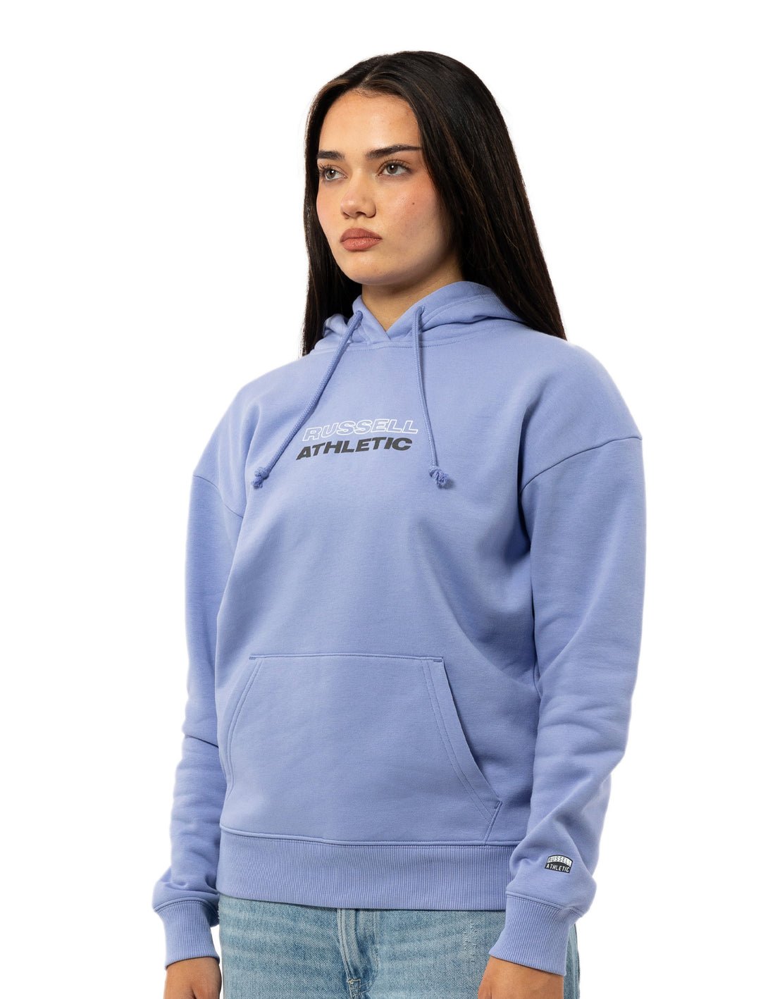 Women Russell Athletic Originals Linear Hoodie Lavender | JCMTLV258