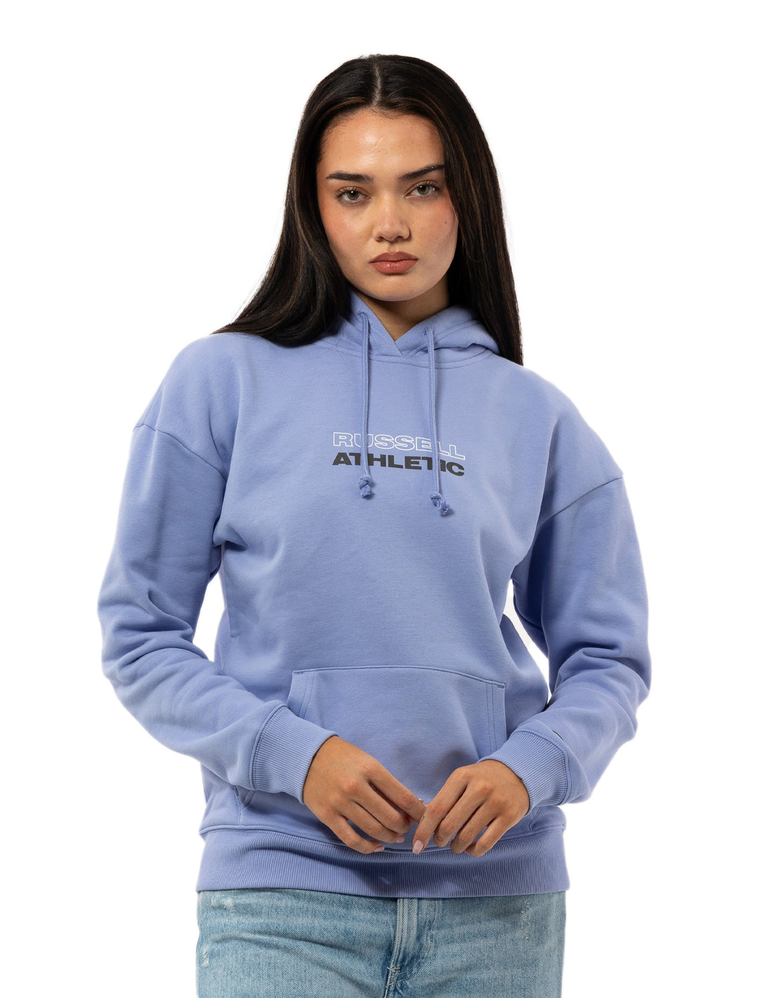 Women Russell Athletic Originals Linear Hoodie Lavender | JCMTLV258