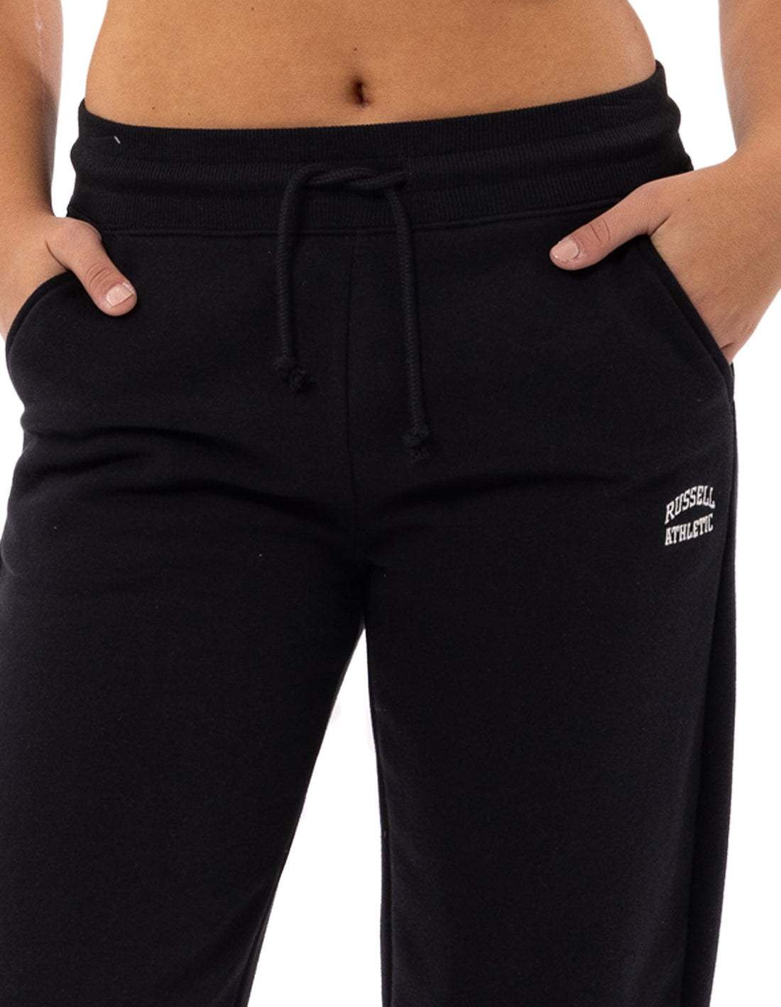 Women Russell Athletic Originals Small Arch Open Leg Track pants Black | VKOHPA684