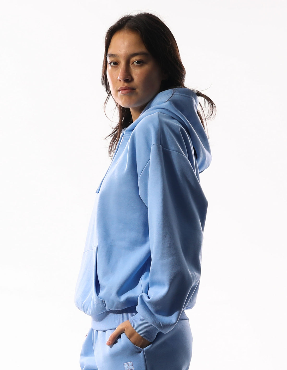 Women Russell Athletic R Logo Hoodie Blue | BQIUZN704