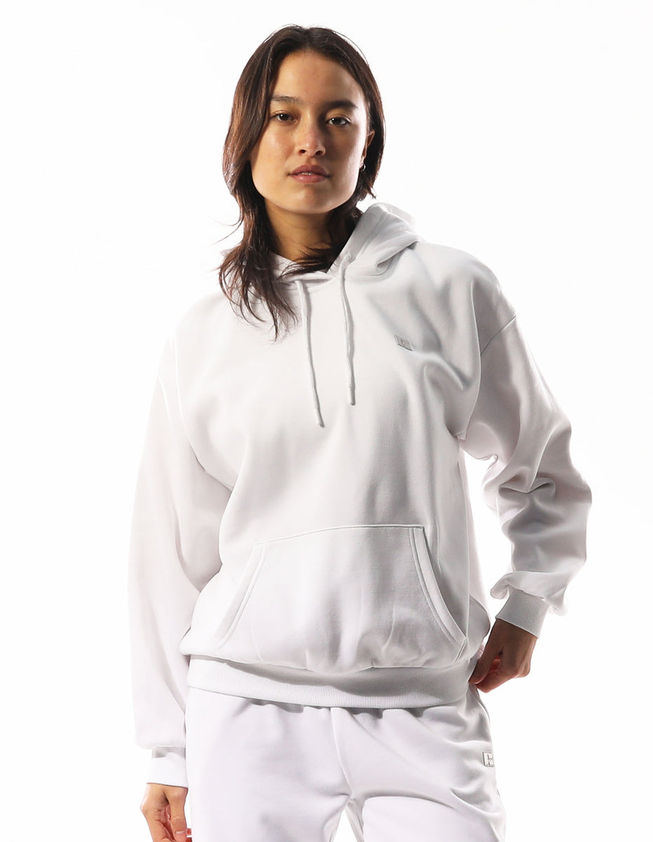 Women Russell Athletic R Logo Hoodie White | QKRZPO025