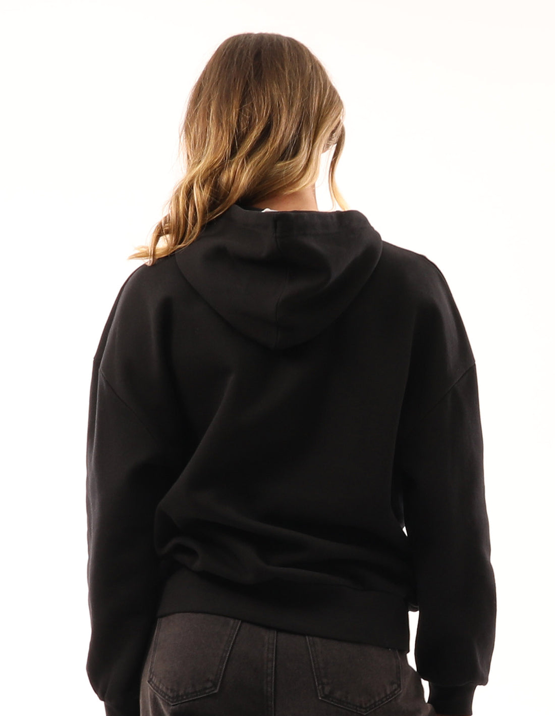 Women Russell Athletic Scripted Oversized Hoodie Black | KUZAQM478