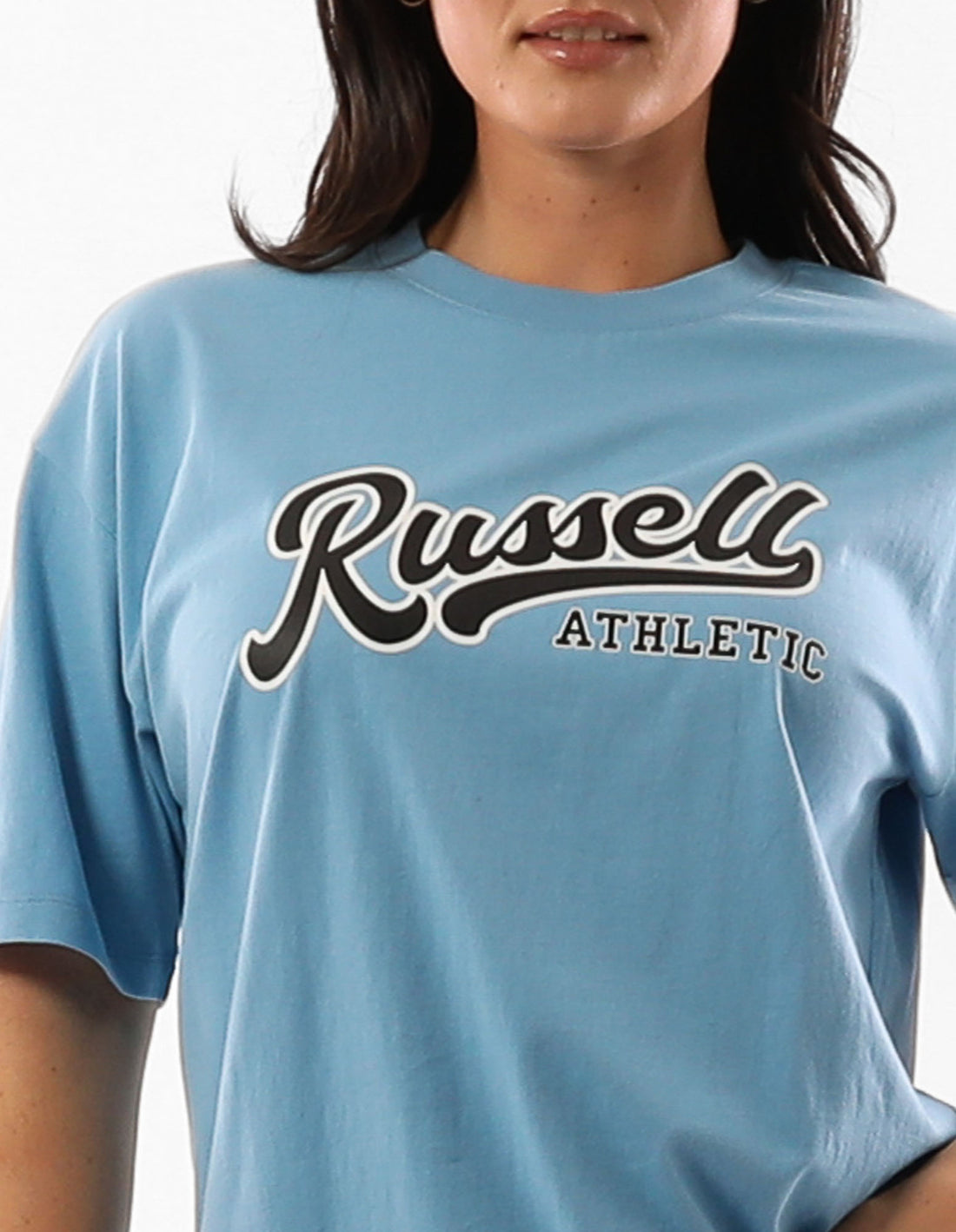 Women Russell Athletic Scripted T Shirts Blue | XJUVBE532