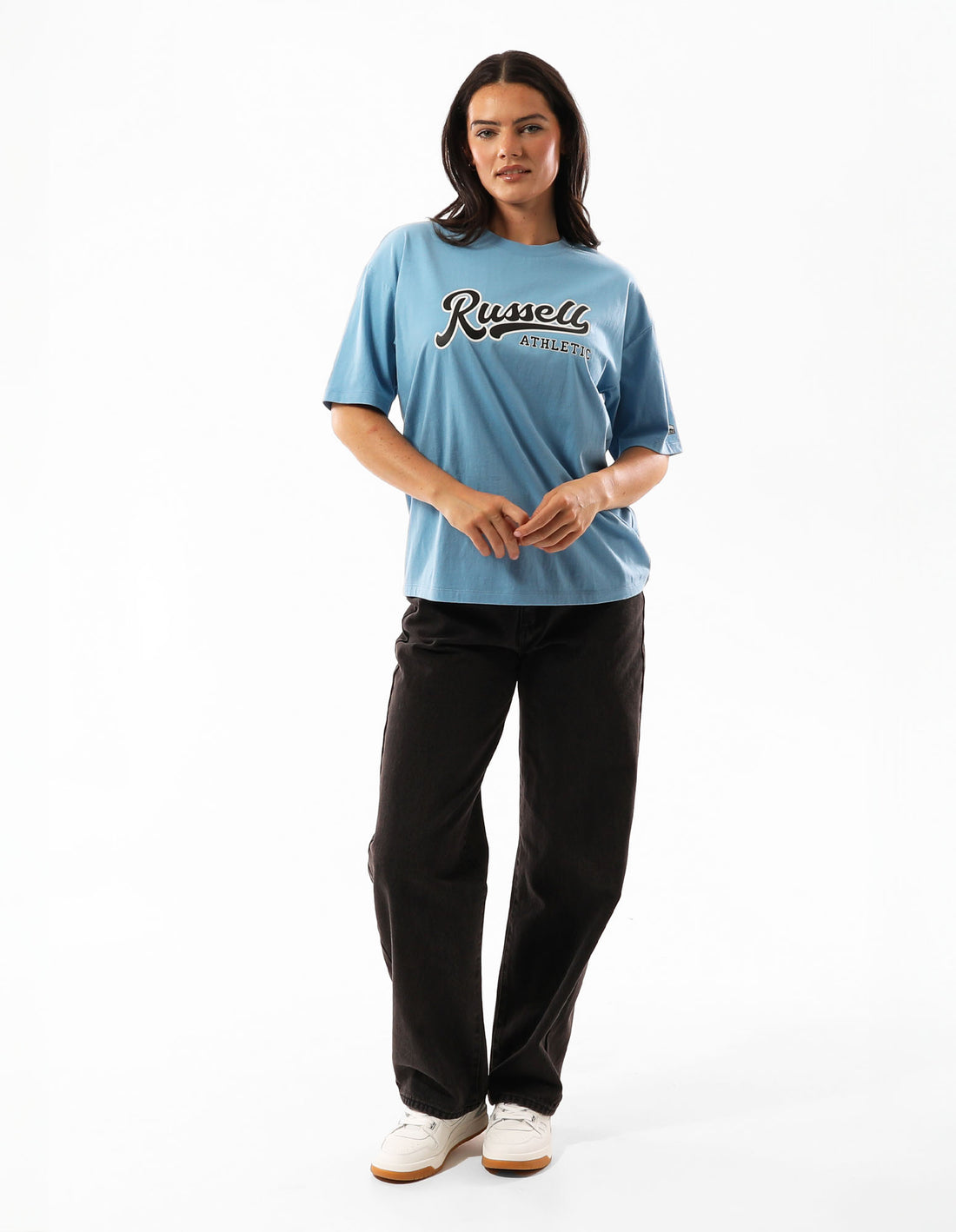 Women Russell Athletic Scripted T Shirts Blue | XJUVBE532