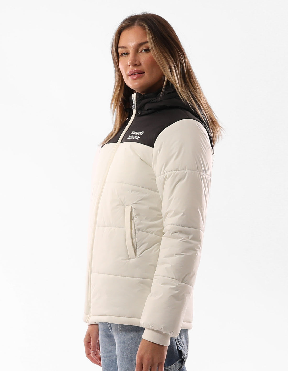 Women Russell Athletic Sierra Jackets Beige / Black | ZGYEJL178