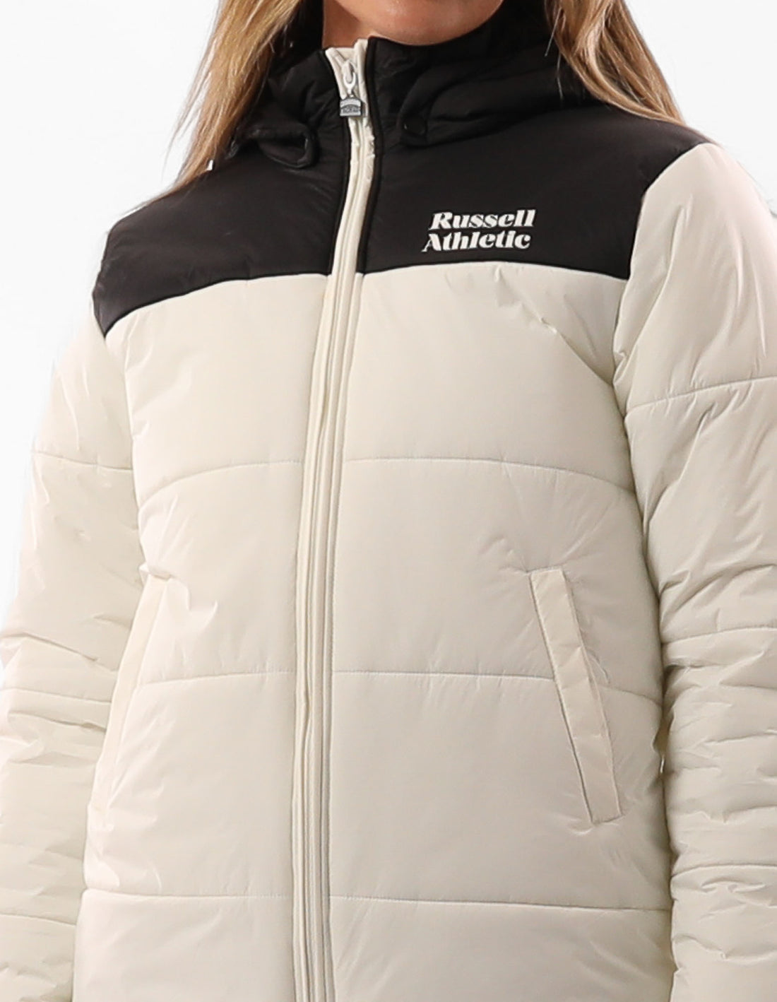 Women Russell Athletic Sierra Jackets Beige / Black | ZGYEJL178