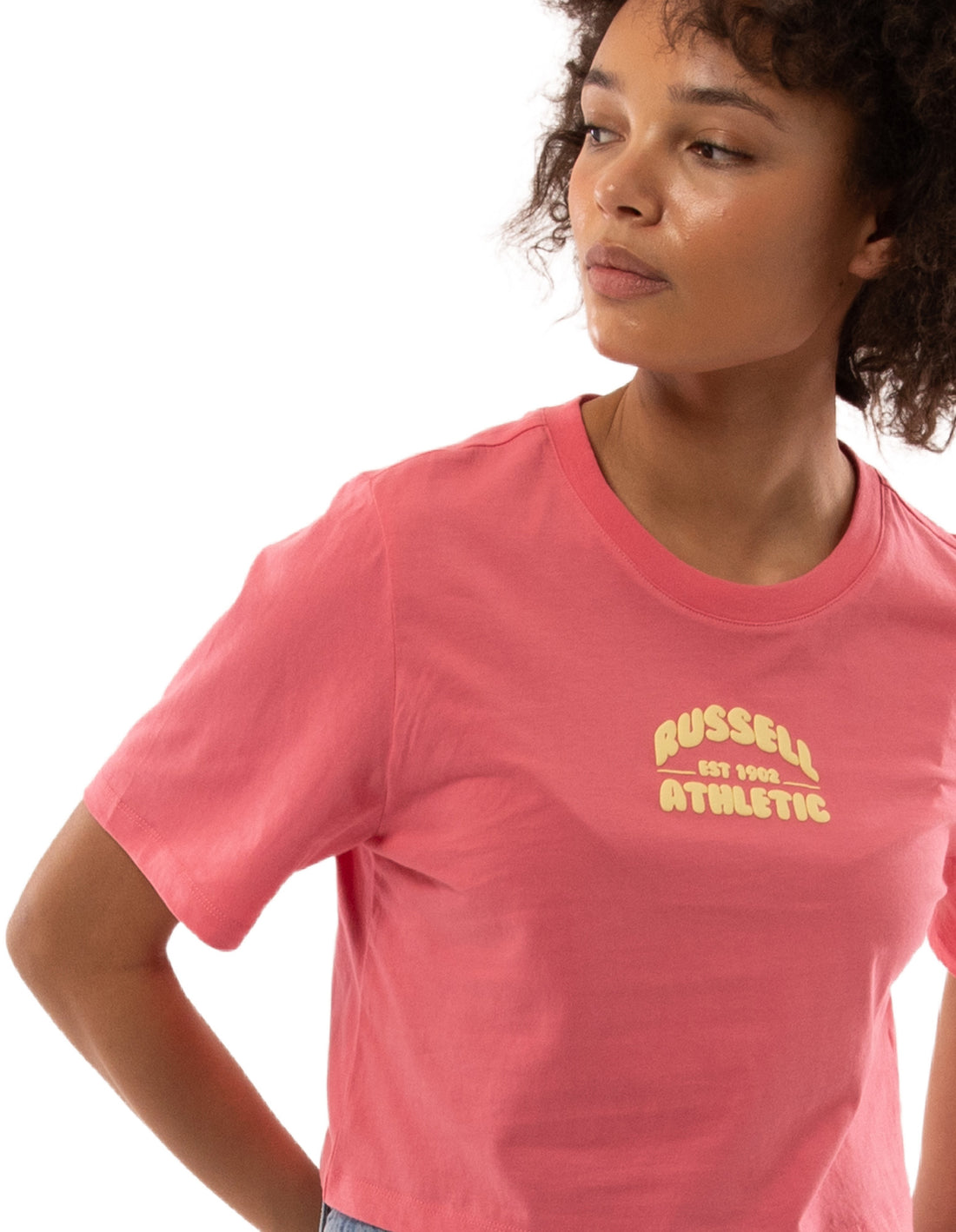 Women Russell Athletic Sugar Crop T Shirts Coral Pink | PAUNFZ529