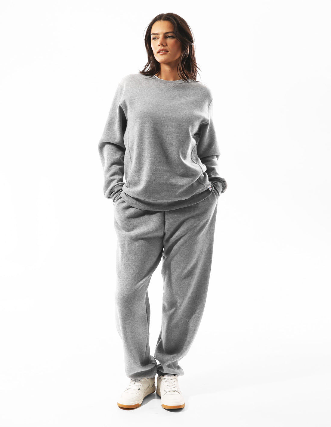 Women Russell Athletic Unisex Dri Crew Neck Sweaters Grey | UCNAZQ091